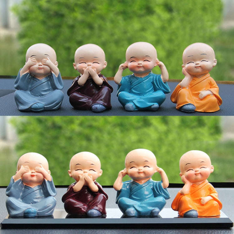 In Car Cute Four Little Monks Ornaments Car Interior Decorations Specification Not Swing