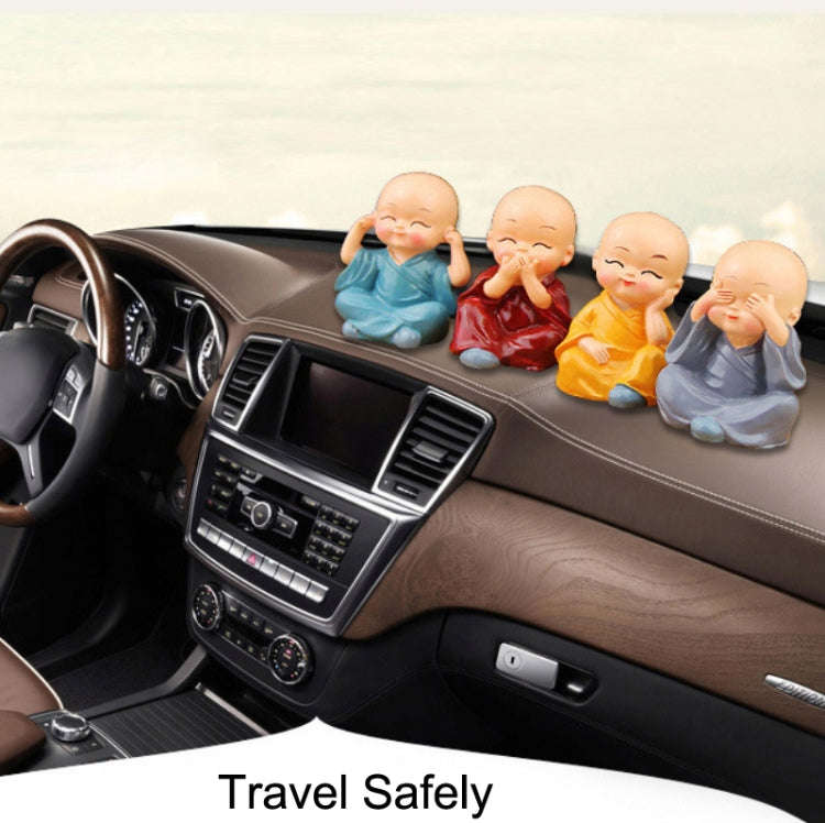 In Car Cute Four Little Monks Ornaments Car Interior Decorations Specification Not Swing