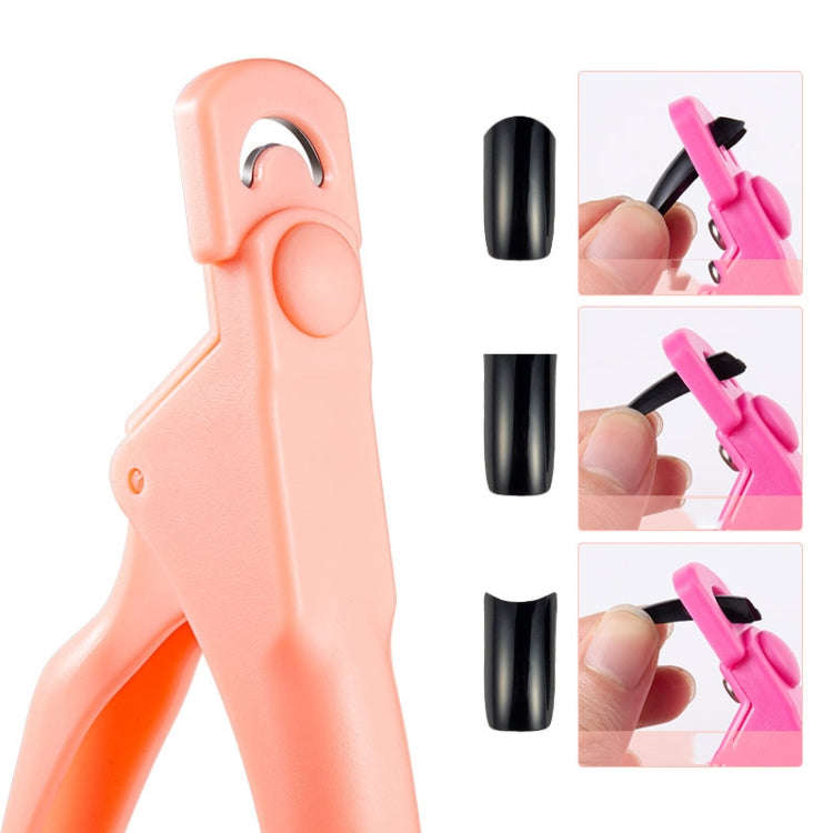 Nail Scissors U-Shaped Scissors DIY French Nail Fake Nail Scissors, Specification: Rose Red