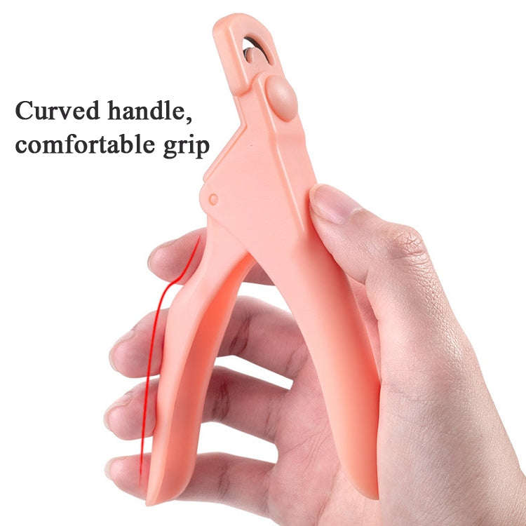 Nail Scissors U-Shaped Scissors DIY French Nail Fake Nail Scissors, Specification: Rose Red