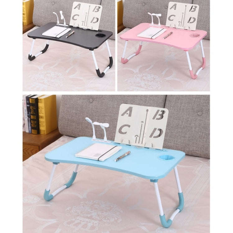USB Folding Computer Desk With Fan & Lamp, Size: 60x40x28cm(Teenage Pink)
