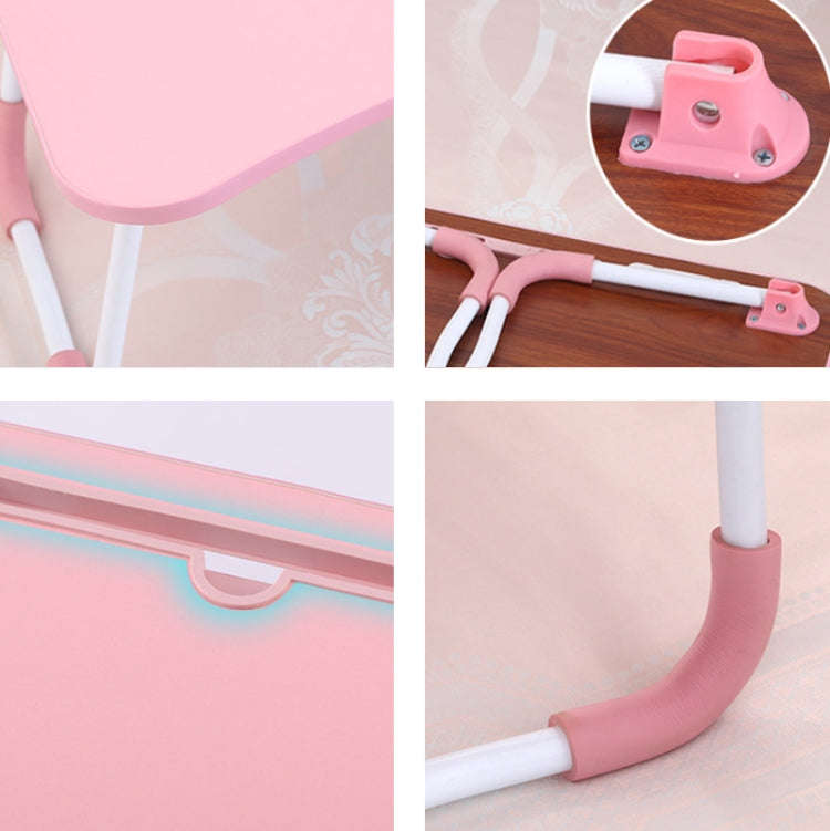 USB Folding Computer Desk With Fan & Lamp, Size: 60x40x28cm(Teenage Pink)