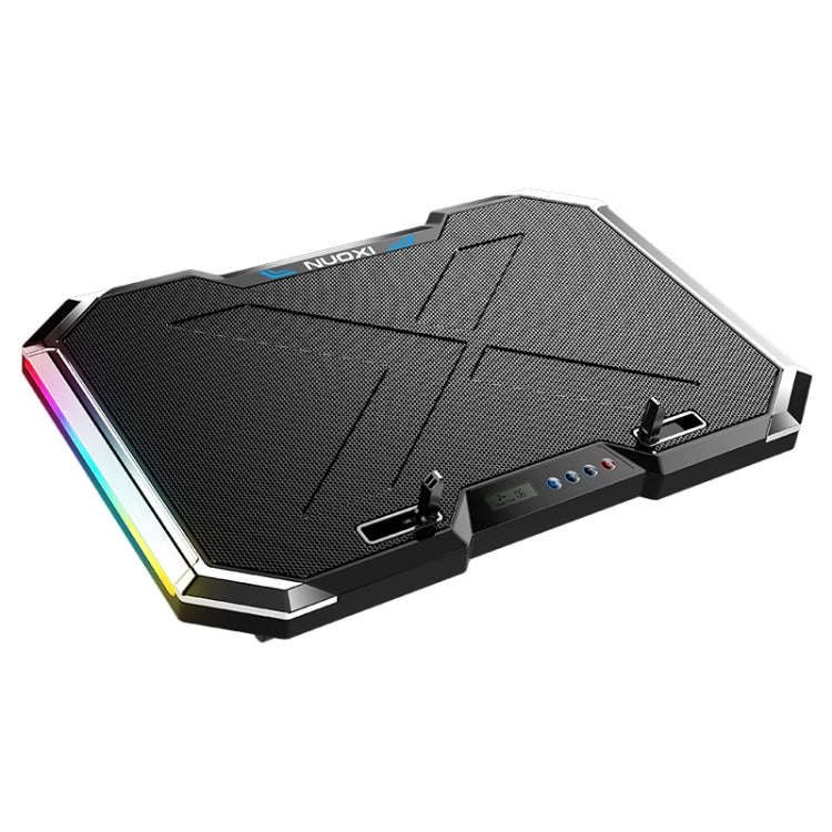 NUOXI Q8 Notebook Radiator LCD Screen Button Controllable RBG Luminescence Computer Cooling Base(...