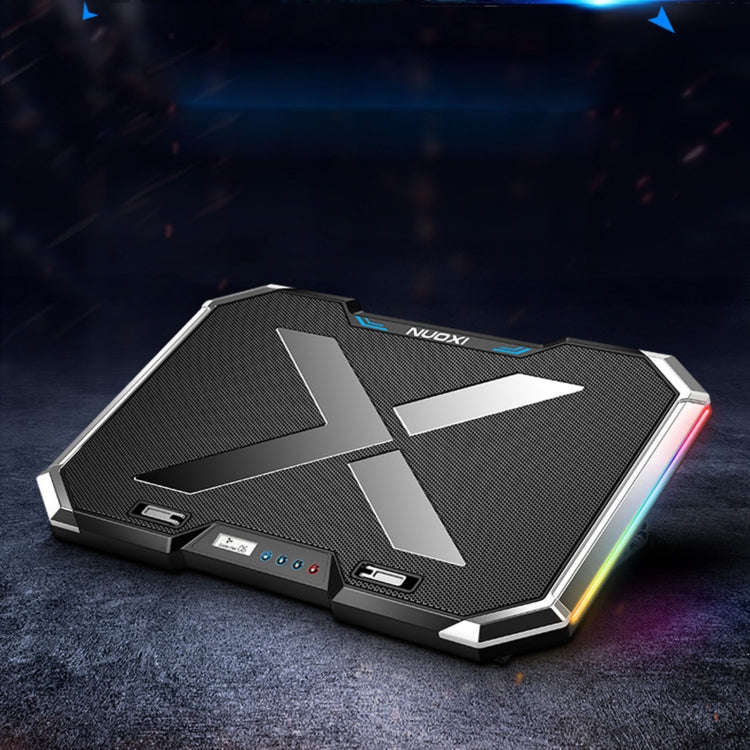 NUOXI Q8 Notebook Radiator LCD Screen Button Controllable RBG Luminescence Computer Cooling Base(...