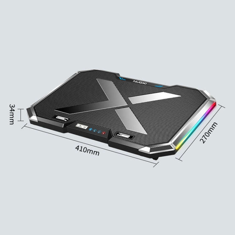 NUOXI Q8 Notebook Radiator LCD Screen Button Controllable RBG Luminescence Computer Cooling Base(...