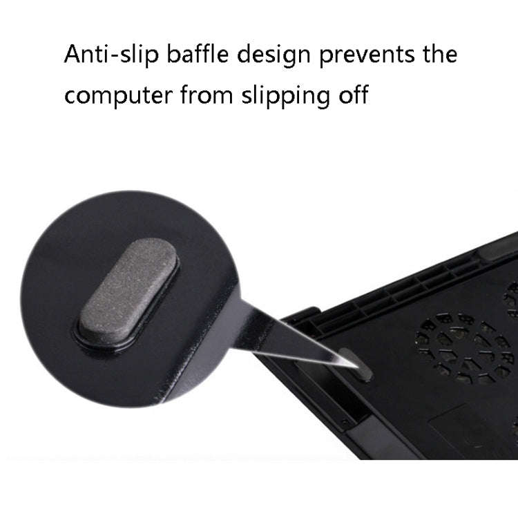NUOXI M8 Laptop Radiator Multi-Angle Adjustment Six Fan Touch Screen Button Bracket(Black)