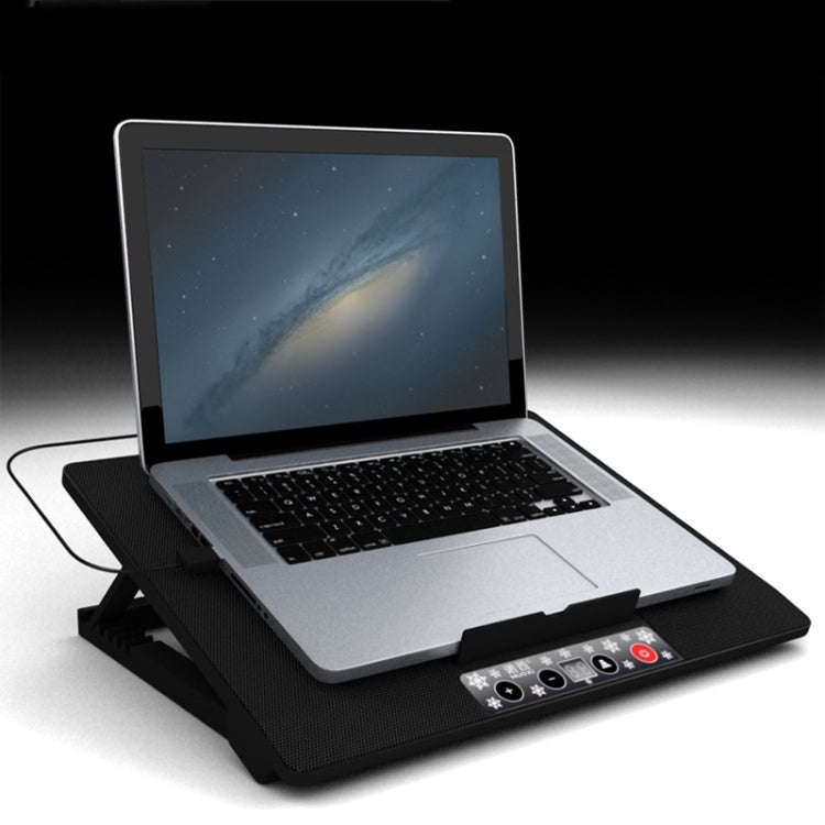 NUOXI M8 Laptop Radiator Multi-Angle Adjustment Six Fan Touch Screen Button Bracket(Black)