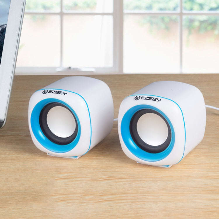 YEEZE A1 Multimedia USB2.0 Desktop Speaker Mini Computer Notebook Speaker(White Blue)