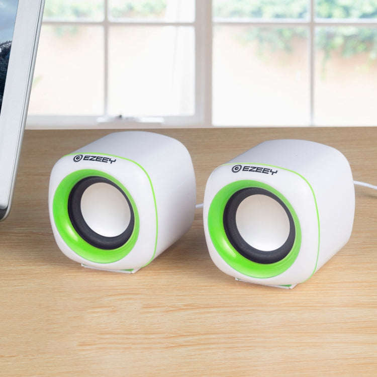 YEEZE A1 Multimedia USB2.0 Desktop Speaker Mini Computer Notebook Speaker(White Green)