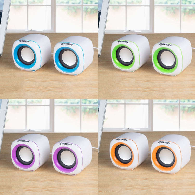 YEEZE A1 Multimedia USB2.0 Desktop Speaker Mini Computer Notebook Speaker(White Orange)