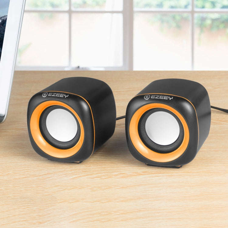YEEZE A1 Multimedia USB2.0 Desktop Speaker Mini Computer Notebook Speaker(Black Prange)