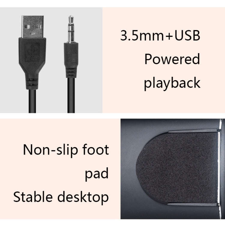 YEEZE A1 Multimedia USB2.0 Desktop Speaker Mini Computer Notebook Speaker(Electroplated Black)
