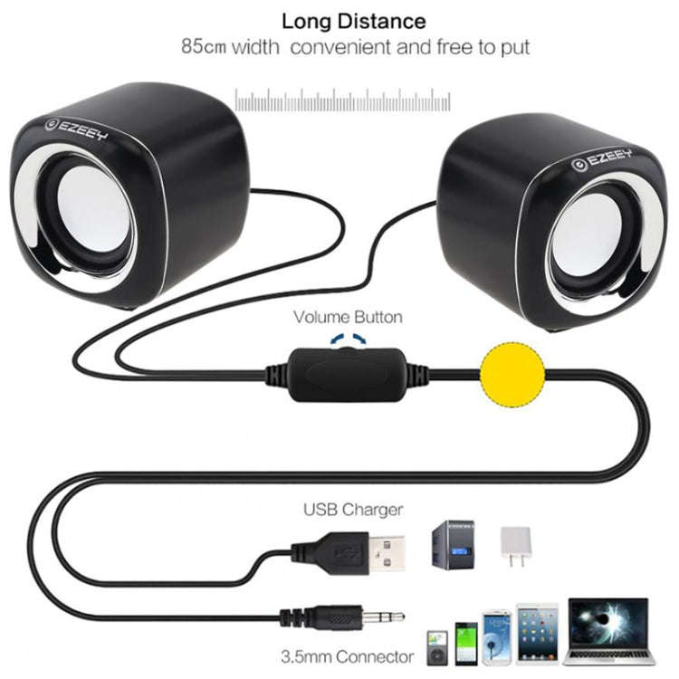 YEEZE A1 Multimedia USB2.0 Desktop Speaker Mini Computer Notebook Speaker(White Green)