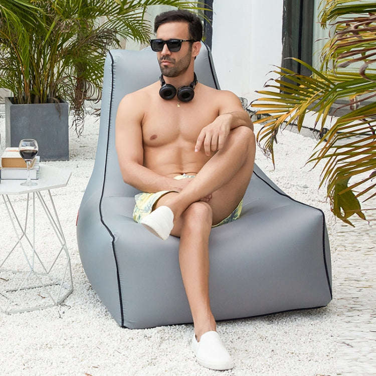BB1082 Inflatable Sofa Inflatable Bed Outdoor Folding Portable Air Sofa Size: 70 x 65 x 60cm(Black)
