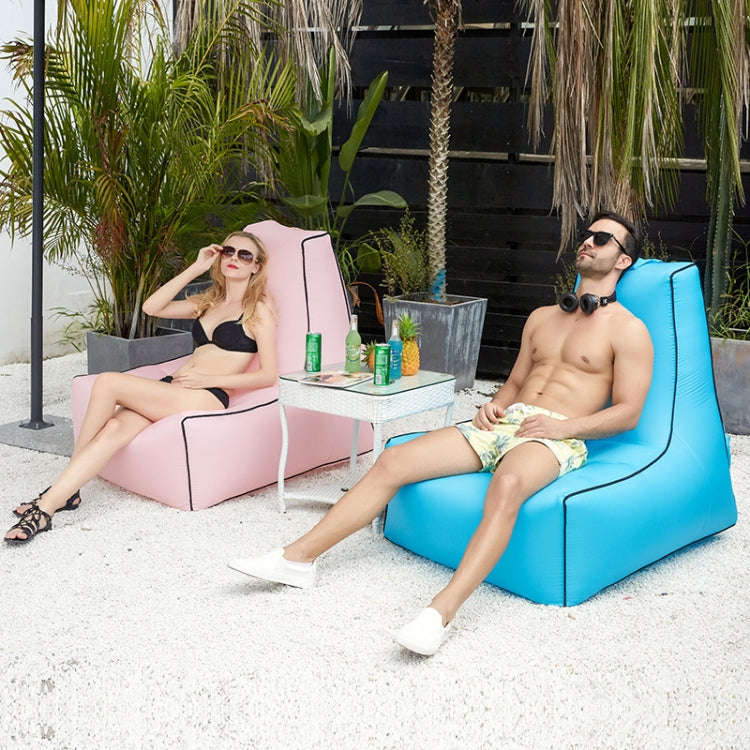 BB1082 Inflatable Sofa Inflatable Bed Outdoor Folding Portable Air Sofa Size: 70 x 65 x 60cm(Black)