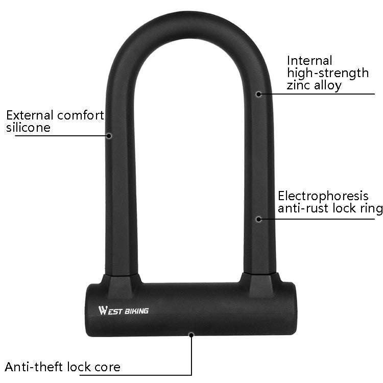 West Biking Bike Lock Motorcycle Wire Lock Anti-Hydraulic Pressure Cut Anti-Theft Lock, Specifica...