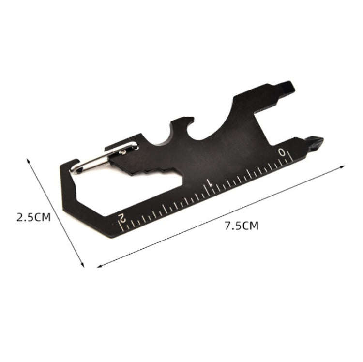 7 in 1 Outdoor Multi-Function Keychain Tool Card(Black)