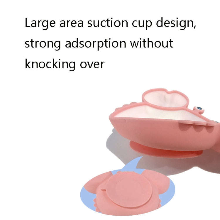 Children One-Piece Full Silicone Table Cartoon Crab Separation Plate(Brown)