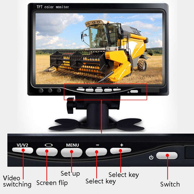 YB-CC-1 12/24V Car 7 Inch Display HD Night Vision Camera Monitoring System Truck Reverse Image, S...