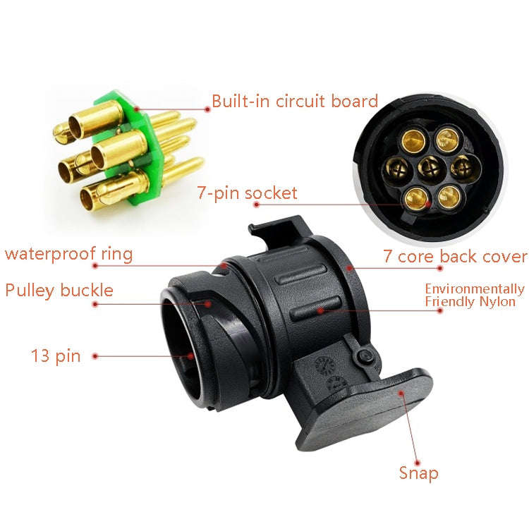 TS170E-Z 12V Car Resistance Trailer Plug Socket Trailer Tester Connector Recorder With 2 Conversi...