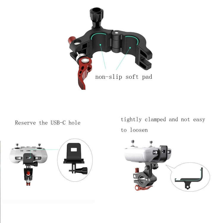 Sunnylife AIR2-Q9402 For DJI Air 2S / Mini 2 / Mavic Air 2 Remote Control Bicycle Holder Mount Br...