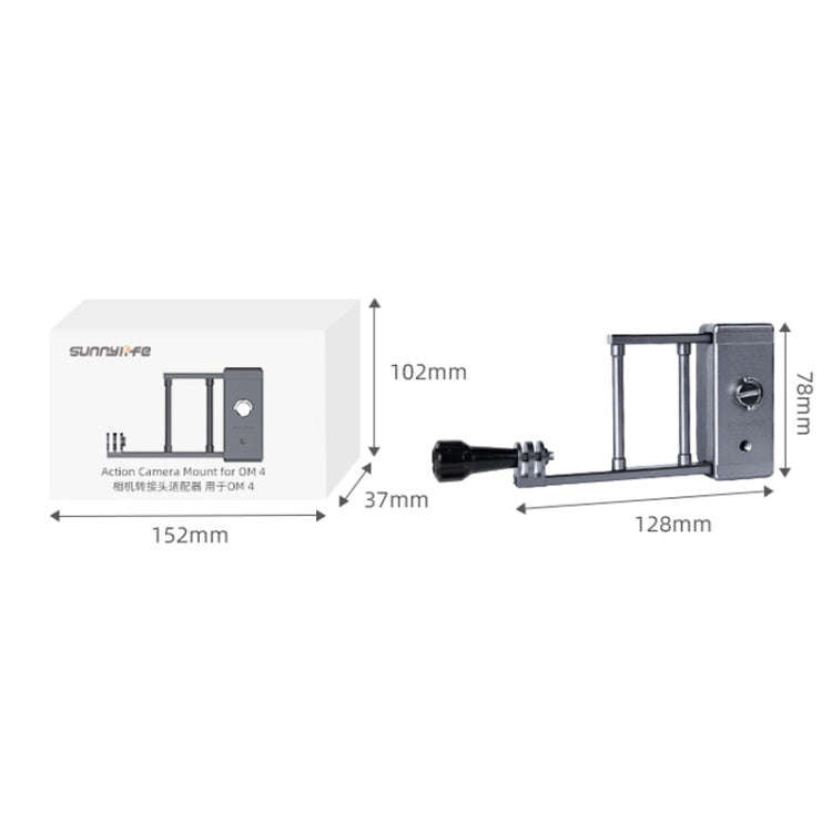Sunnylife OM4-Q9417 Aluminum Alloy Mount Plate Adapter Action Camera Clamp Adapter Clip for DJI O...