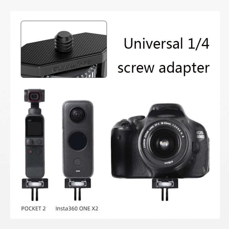 Sunnylife 1/4 inch Metal Adjustable Adapter For DJI Pocket 2 / FIMI PALM 2 / Insta360 One X-2(Dar...