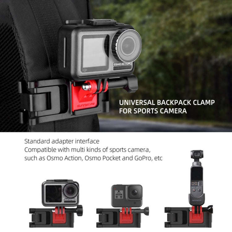 Sunnylife TY-Q9266 for Insta360 GO / DJI Osmo Action / GoPro Mount Bracket Stabilizer Backpack Cl...