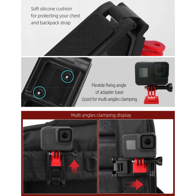 Sunnylife TY-Q9266 for Insta360 GO / DJI Osmo Action / GoPro Mount Bracket Stabilizer Backpack Cl...
