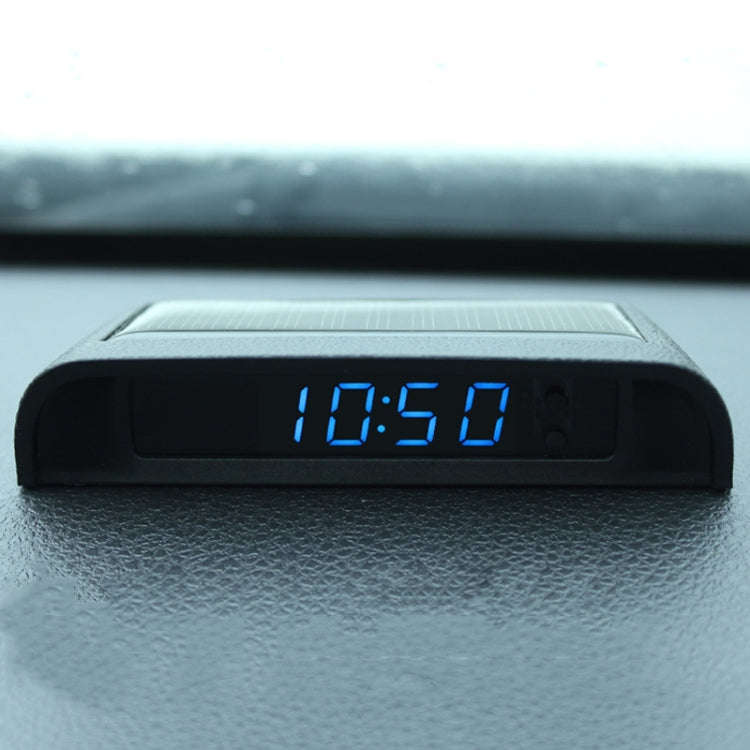 Solar Night Light Car Clock Automotive Electronic Clock Temperature Time+Date+Week+Temperature(Bl...