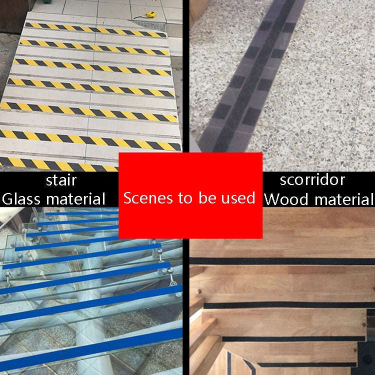 Sands Anti-Slip Tape Ground Sticking Line Wear-Resistant Stair Step Warning Tape Black Yellow 2.5...