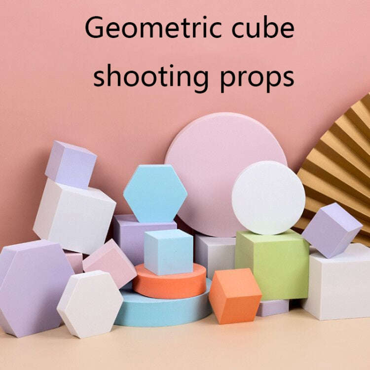 8 PCS Geometric Cube Photo Props Decorative Ornaments Photography Platform, Colour: Large Green H...