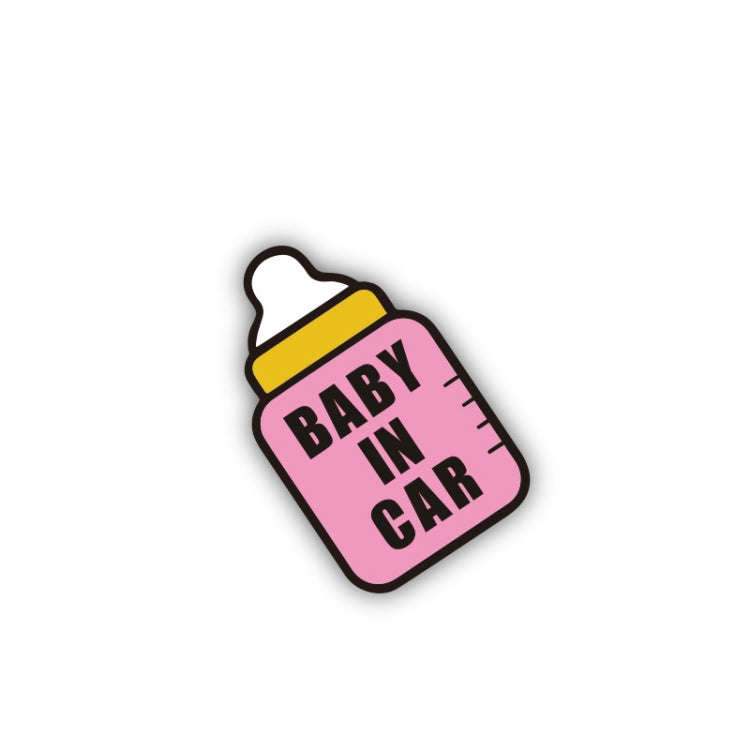 10 PCS There Is A Baby In The Car Stickers Warning Stickers Style: CT203 Baby Y Pink Bottom Bottl...