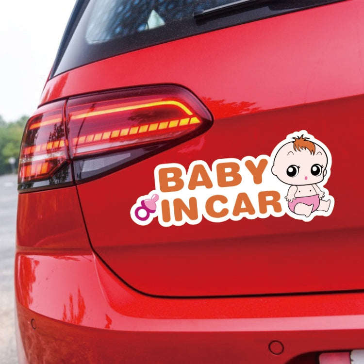 10 PCS There Is A Baby In The Car Stickers Warning Stickers Style: CT203 Baby Y Pink Bottom Bottl...