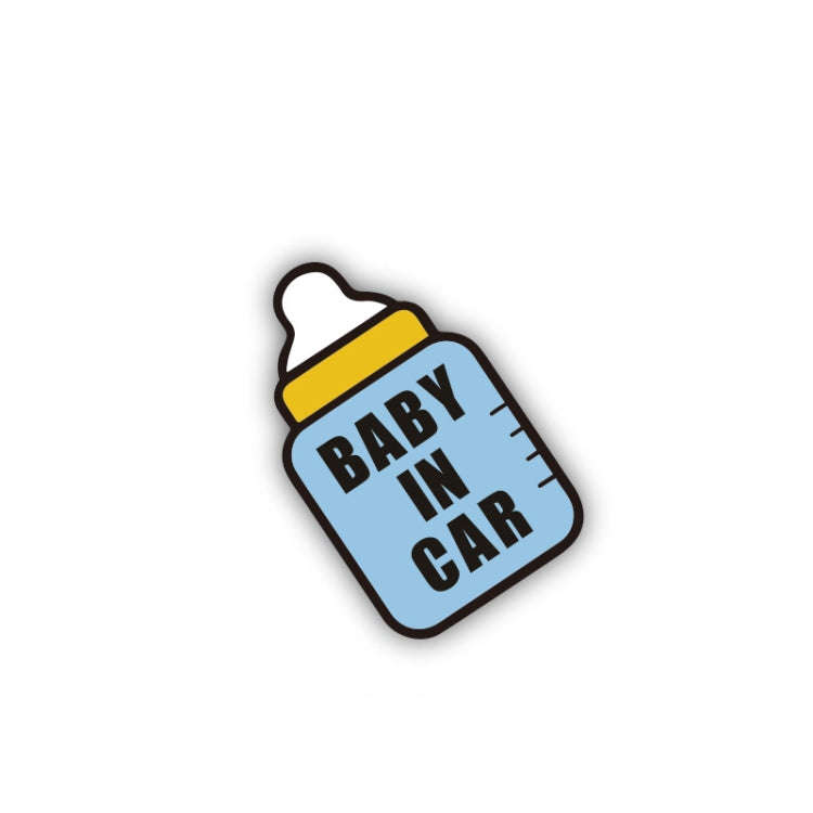 10 PCS There Is A Baby In The Car Stickers Warning Stickers Style: CT223Y Blue Bottom Bottle Adhe...