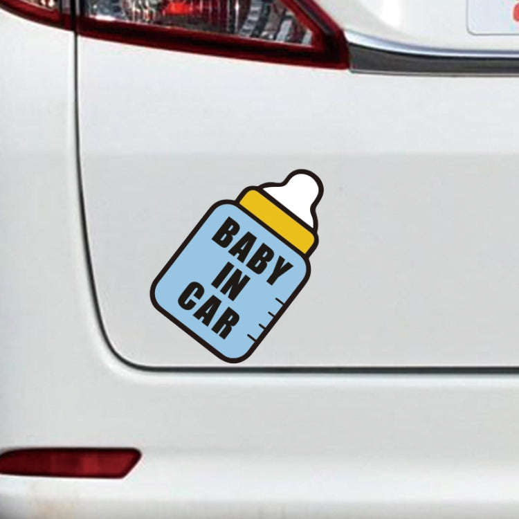 10 PCS There Is A Baby In The Car Stickers Warning Stickers Style: CT223O Triangle Boy Adhesive S...