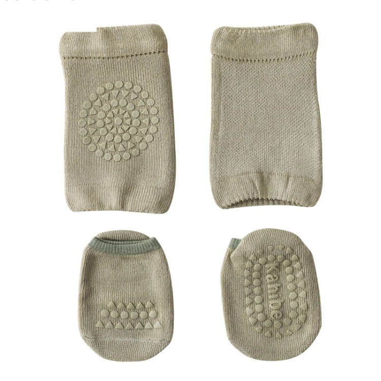 Summer Children Knee Pads Baby Floor Socks Baby Non-Slip Crawling Sports Protection Suit S 0-1 Ye...