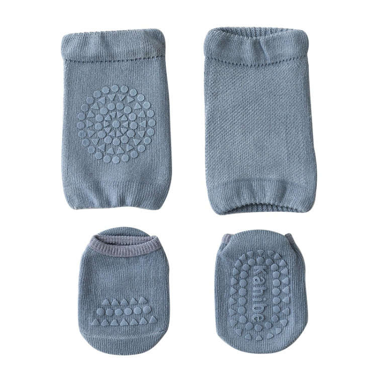 Summer Children Knee Pads Baby Floor Socks Baby Non-Slip Crawling Sports Protection Suit S 0-1 Ye...