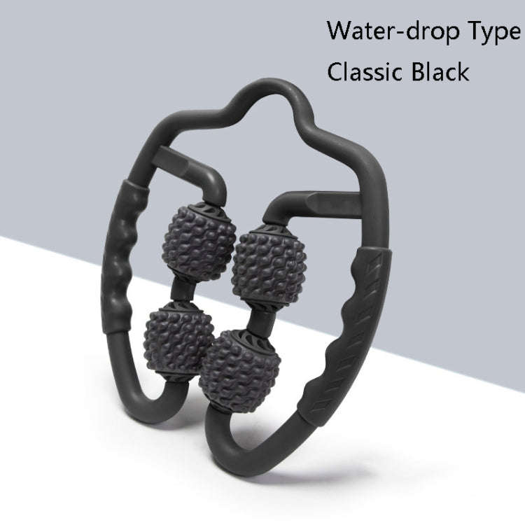 Foam Shaft Muscle Massage Roller Yoga Roller Fitness Supplies(Water-drop Type Classic Black)