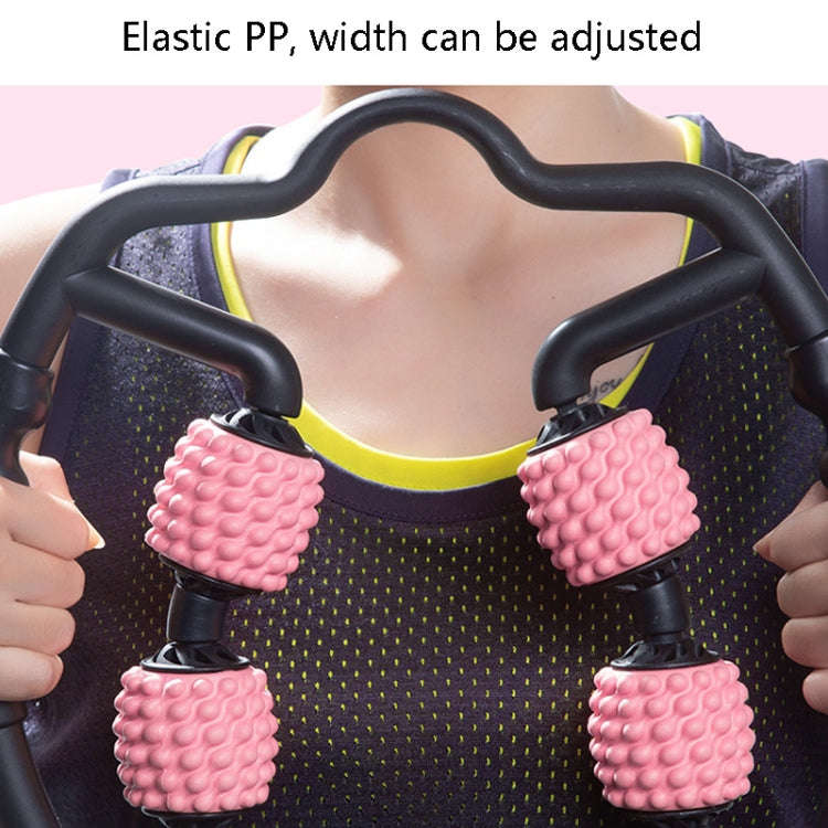 Foam Shaft Muscle Massage Roller Yoga Roller Fitness Supplies(Water-drop Type Cherry Pink)