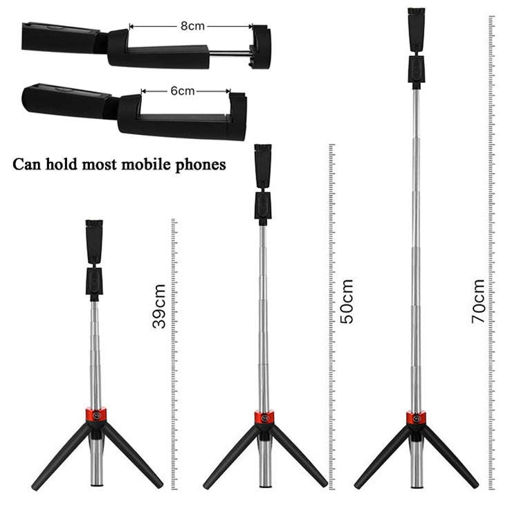 Y9 Bluetooth Selfie Stick Integrated Video Broadcasting Tripod Selfie Stick(Black)