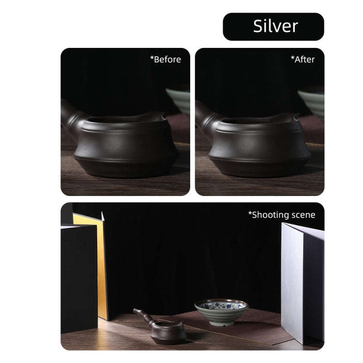 3-in-1 Reflective Board A3 Cardboard Folding Light Diffuser Board (White + Black + Gold)