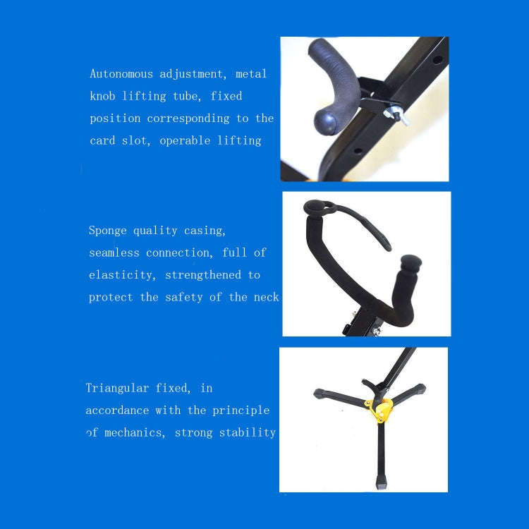 Saxophone Bracket Folding Elbow Flute Clarinet Clarinet Hanger(1 Flute / Black Tube Bracket)