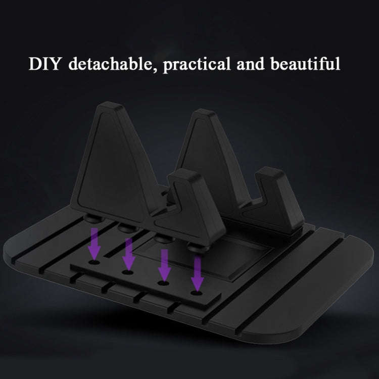 6 PCS Silicone Car Mobile Phone Bracket Car Mini Lazy Bracket(Black)