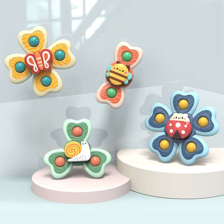 A6 Baby Sucker Rotary Toys Fun Fingertip Spinning Top Bathing Water Toys(Bee + Snail + Butterfly ...