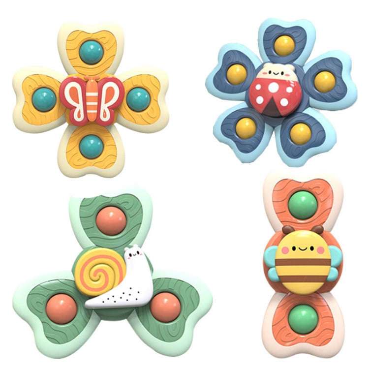 A6 Baby Sucker Rotary Toys Fun Fingertip Spinning Top Bathing Water Toys(Bee + Snail + Butterfly ...