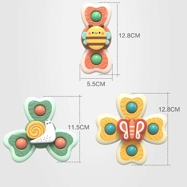A6 Baby Sucker Rotary Toys Fun Fingertip Spinning Top Bathing Water Toys(Bee + Snail + Butterfly ...