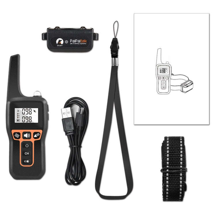 PaiPaitek PD529V-1 Training Dog Anti-Barking Device Vibration Collar 1000M Remote Control Distanc...