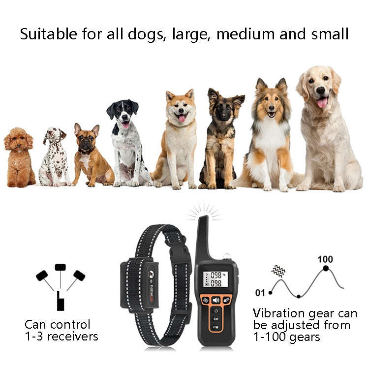 PaiPaitek PD529V-1 Training Dog Anti-Barking Device Vibration Collar 1000M Remote Control Distanc...