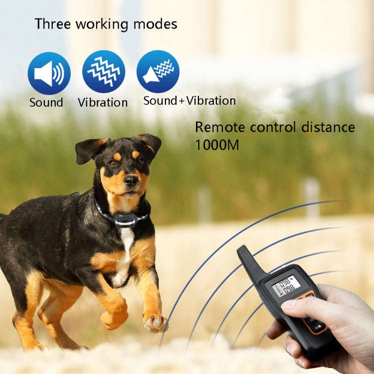 PaiPaitek PD529V-1 Training Dog Anti-Barking Device Vibration Collar 1000M Remote Control Distanc...